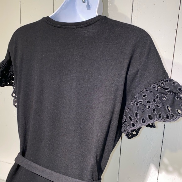 Rachel Parcell Black Eyelet Ruffle Dress Teared Layer Women’s XS - Picture 9 of 12